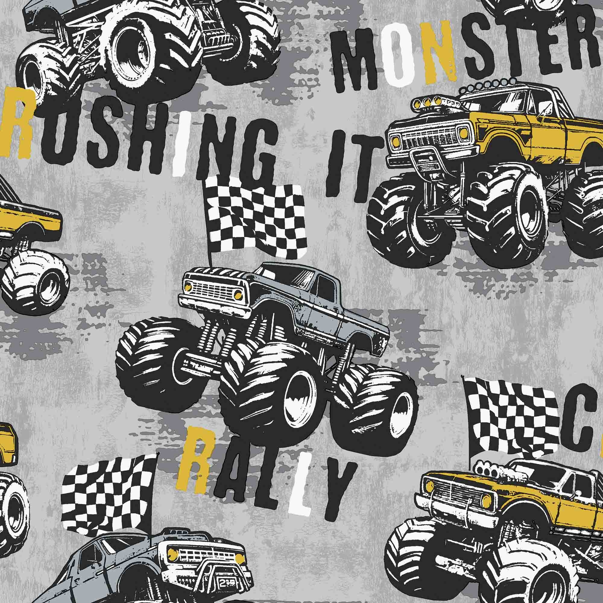 Tapete Monstertruck Vlies grau G78571