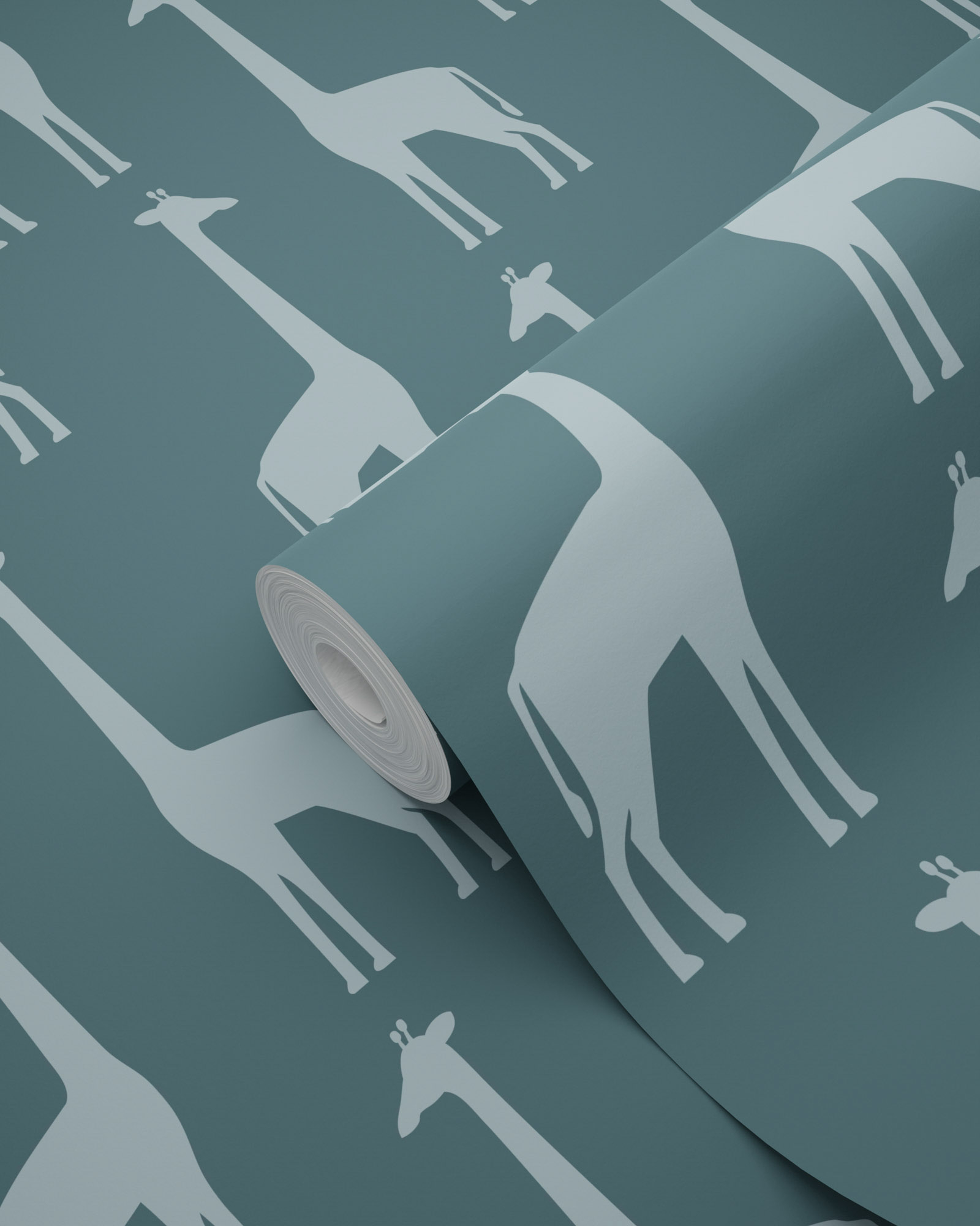 Giraffen Tapete Skandi dunkelblau grau 139061