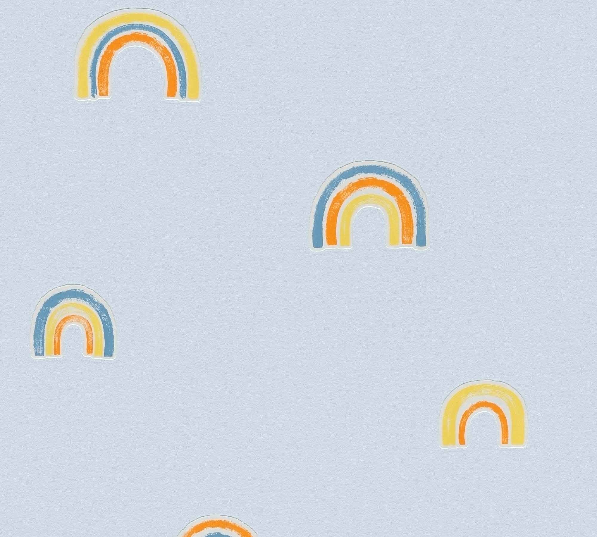 Tapete Bunte Regenbögen Tapete hellblau 792592