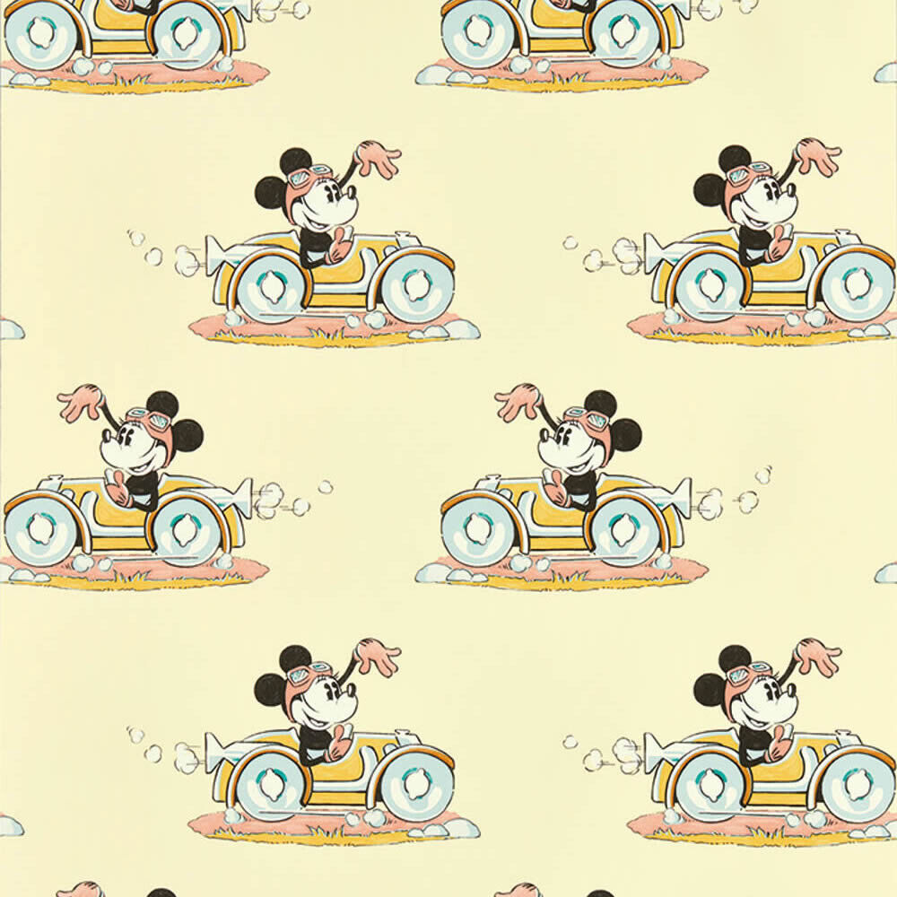 Vliestapete Minnie Maus Oldtimer Disney pastellgelb DDIW217269-60-DDIW217269.1M