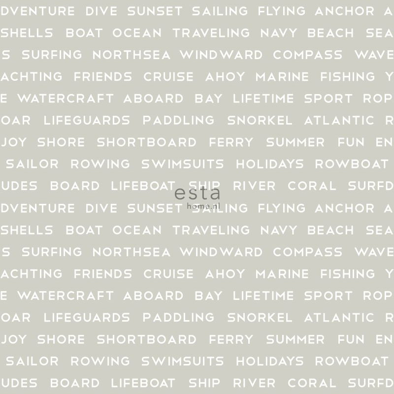 Beach Schrift Tapete maritim beige Vlies 138958