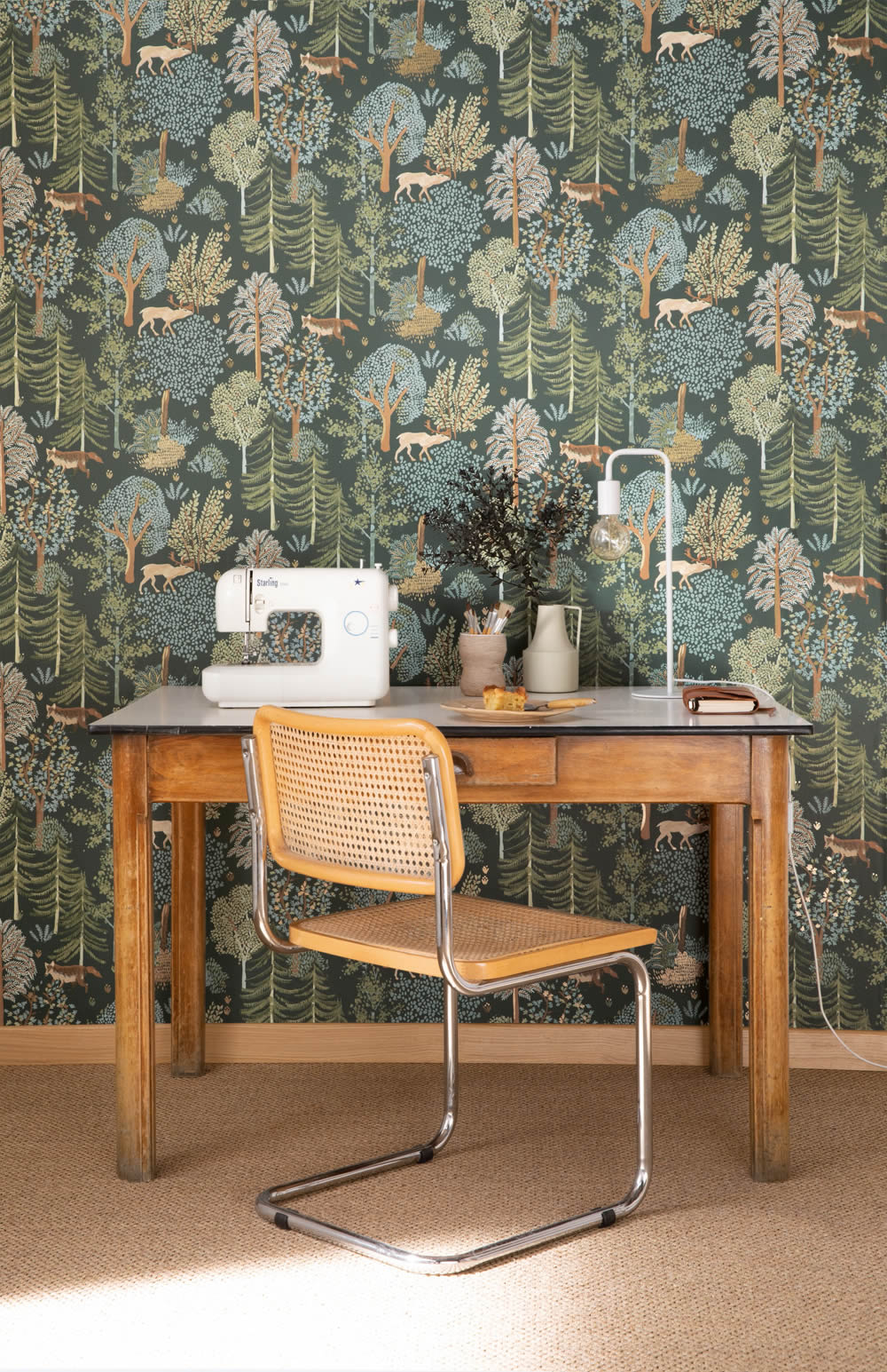 Nature colorful tree wallpaper green Caselio - La Foret Texdecor FRT102937726-36-FRT102937726.1M