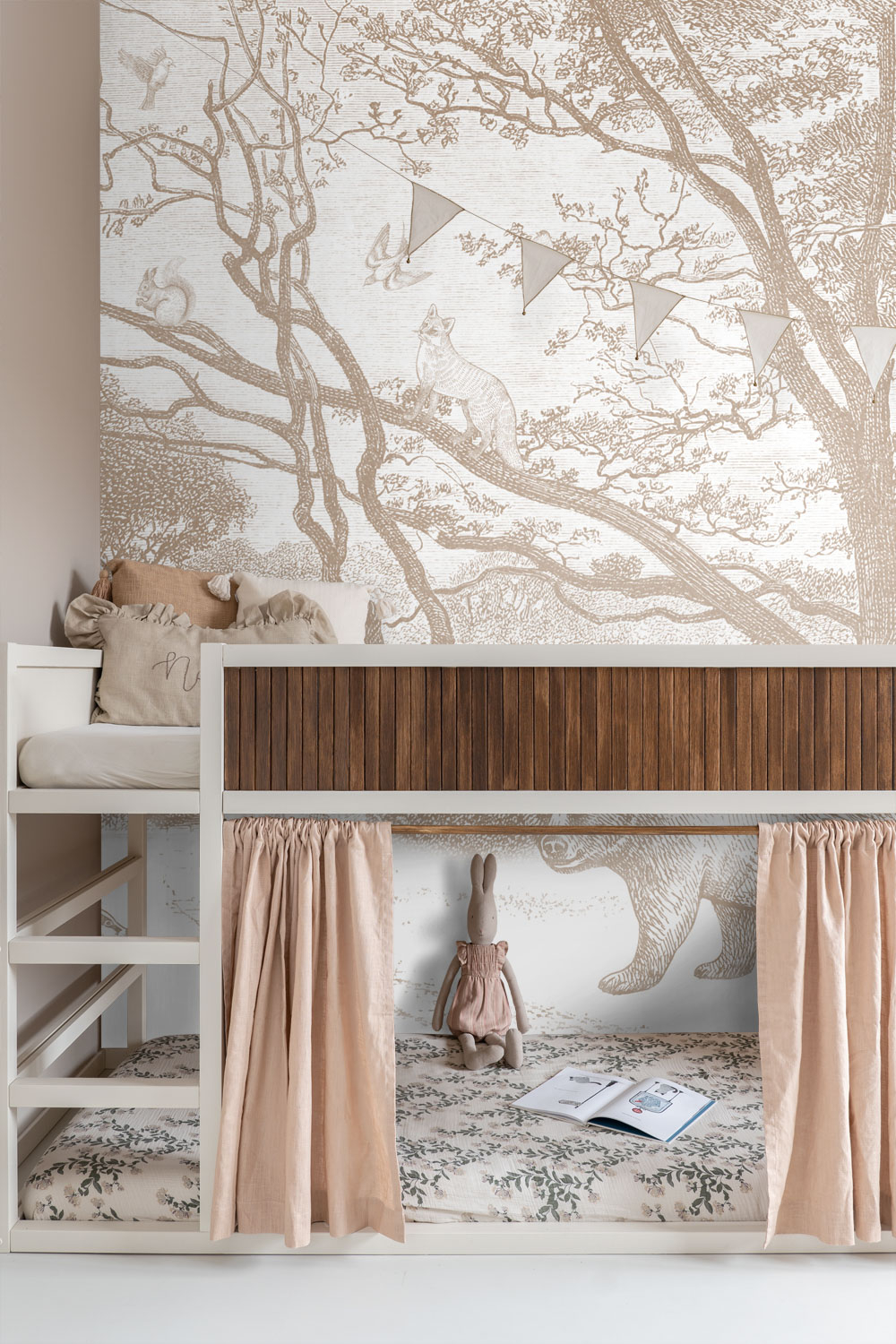 Wandbild Waldtiere beige 350 x 279 cm 159064