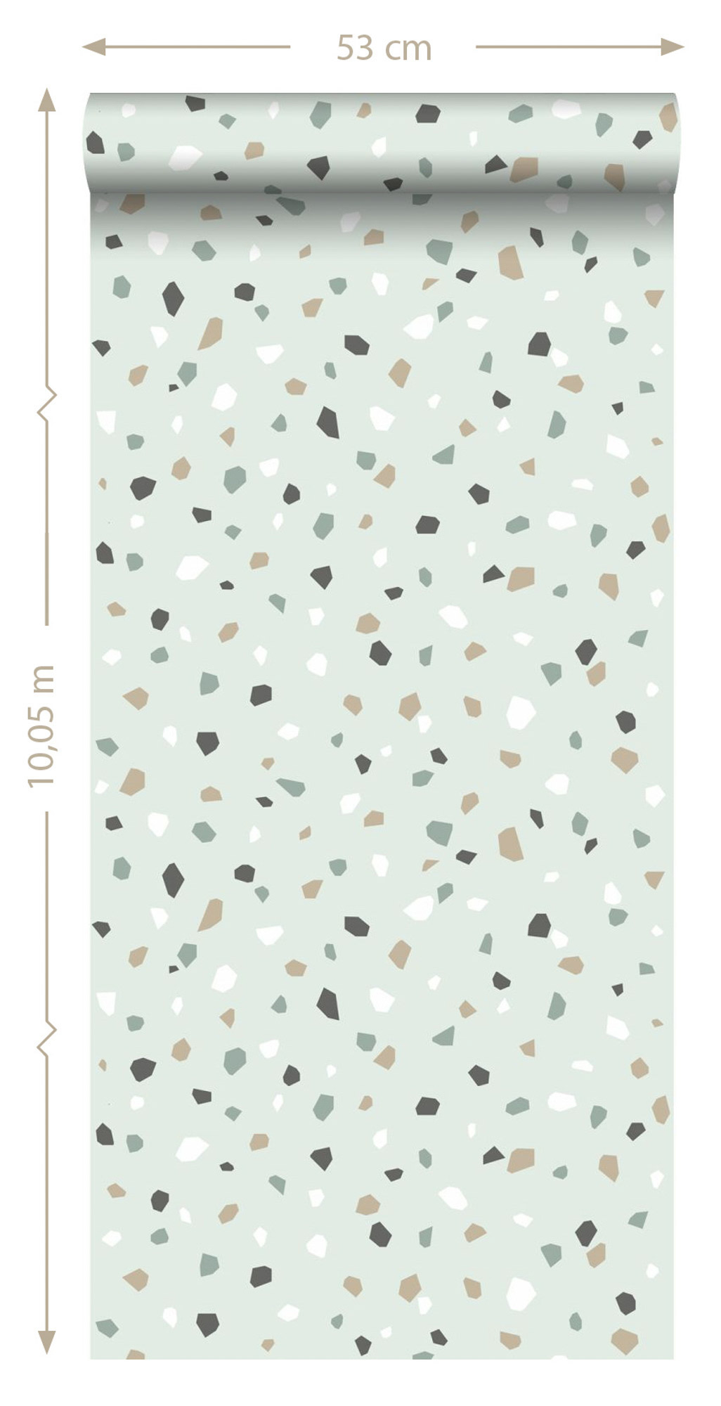 Terrazzo Tapete Skandi mintgrün grau Vlies 139036