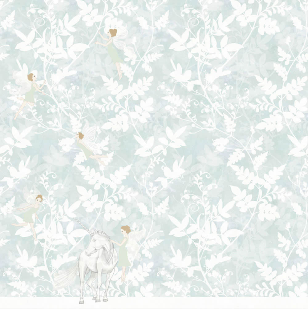 Mint Elf Tendrils Xl Mural-55-364199
