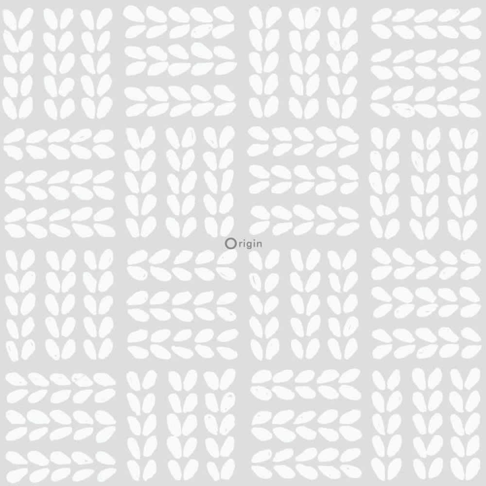 Vliestapete Creme-Weiß Perlmutt Blätter