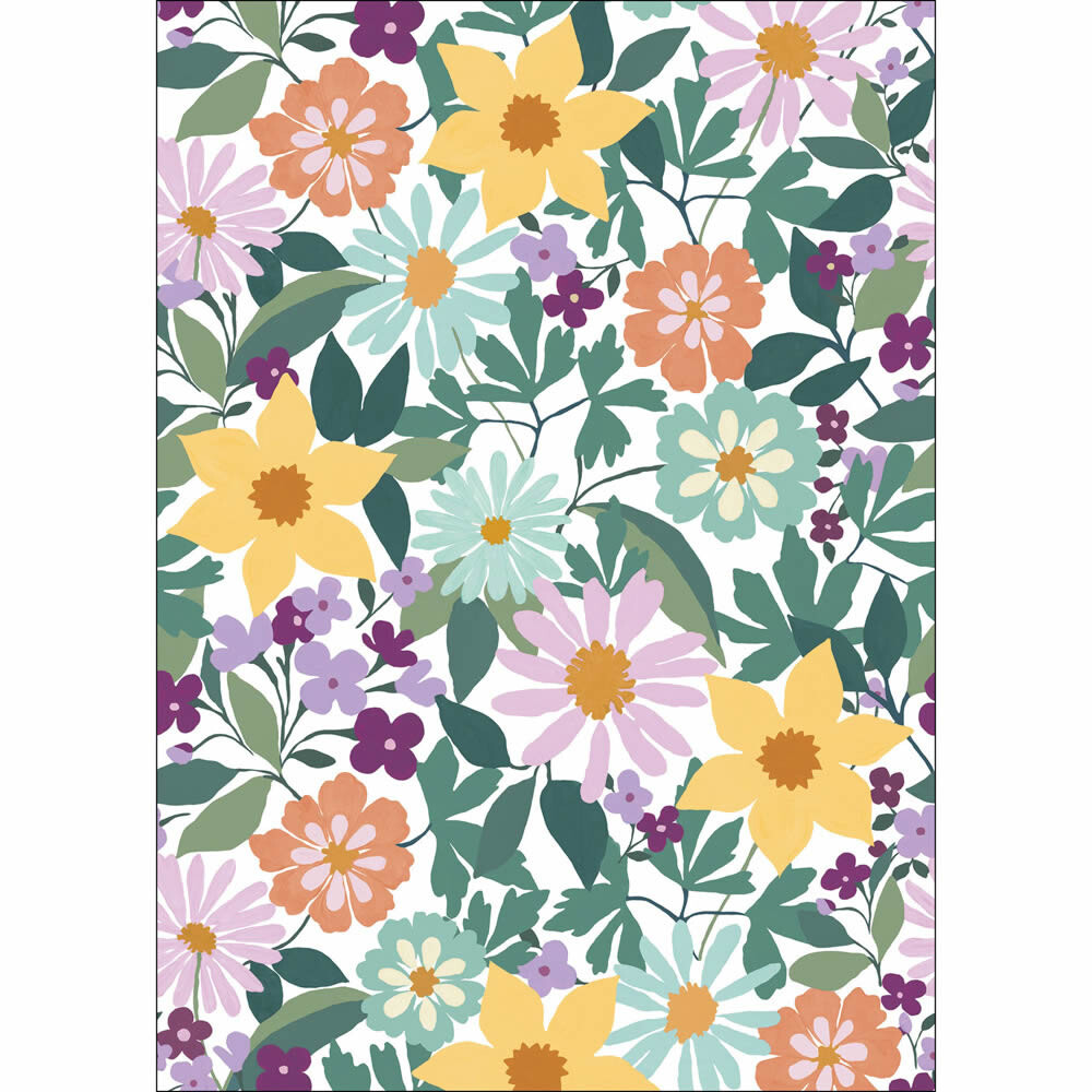 Wandbild M Blumengetümmel Blüten groß klein Ranken pastell PMW104655003