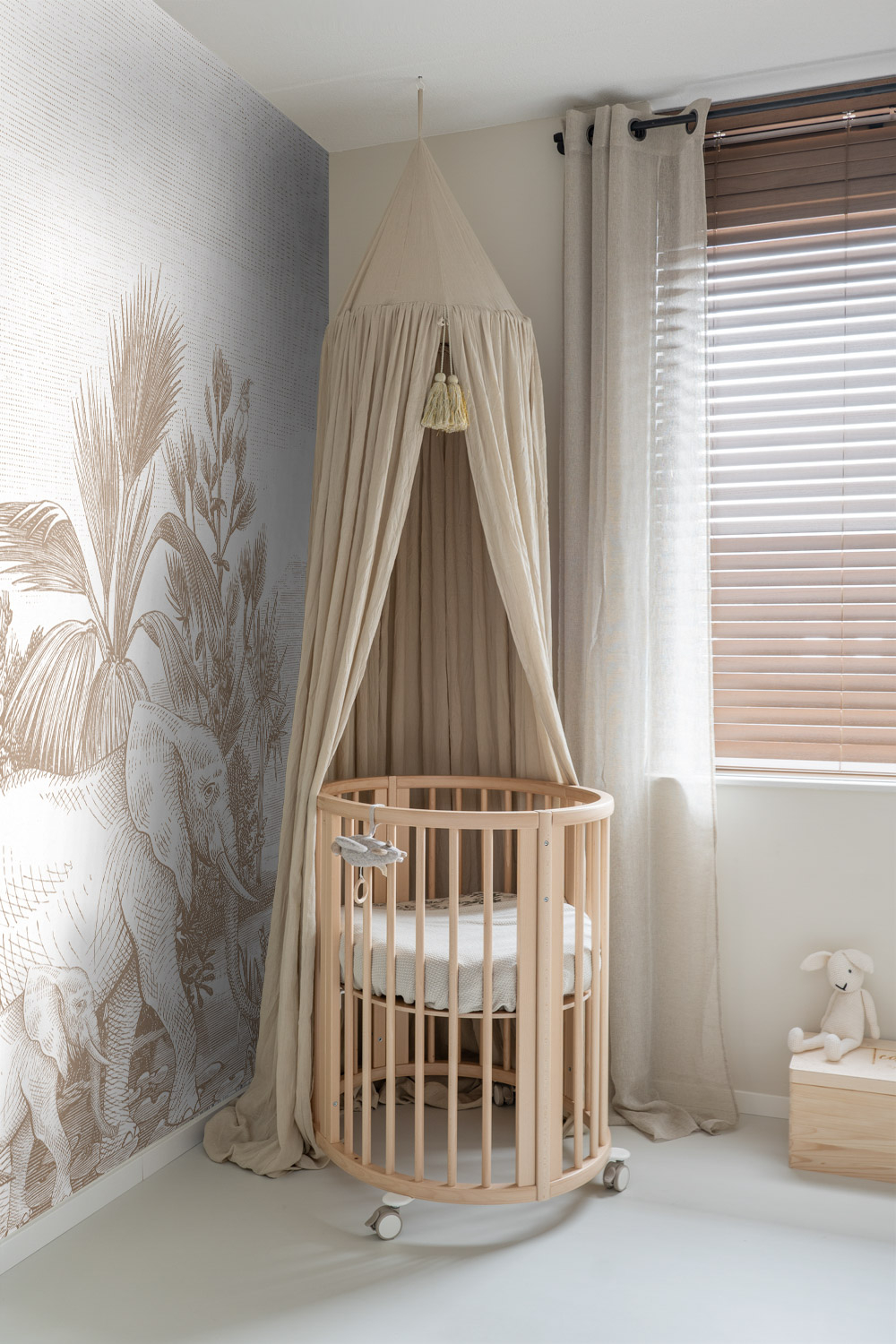 Dschungeltiere Wandbild Elefanten beige 300 x 279 cm 159062