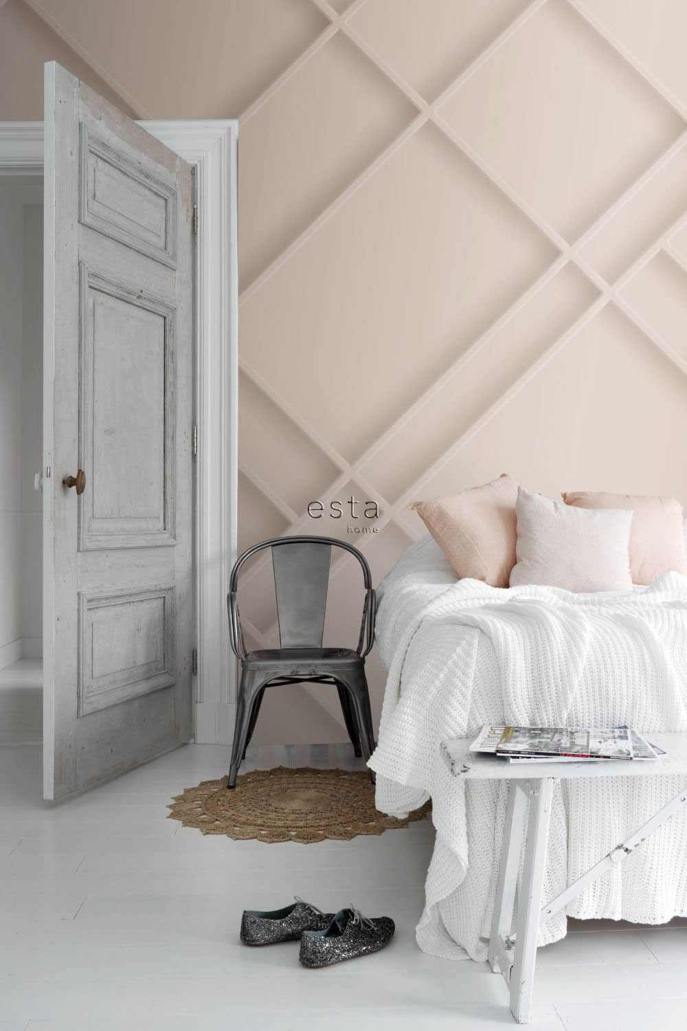 Wandbild Holzpaneele Vlies rosa 200 x 279 cm 158961