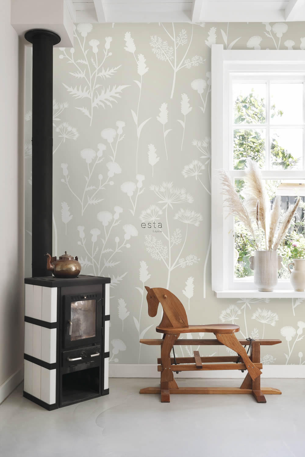 Wandbild Feldblumen skandinavisch beige 150 x 279 cm 159217