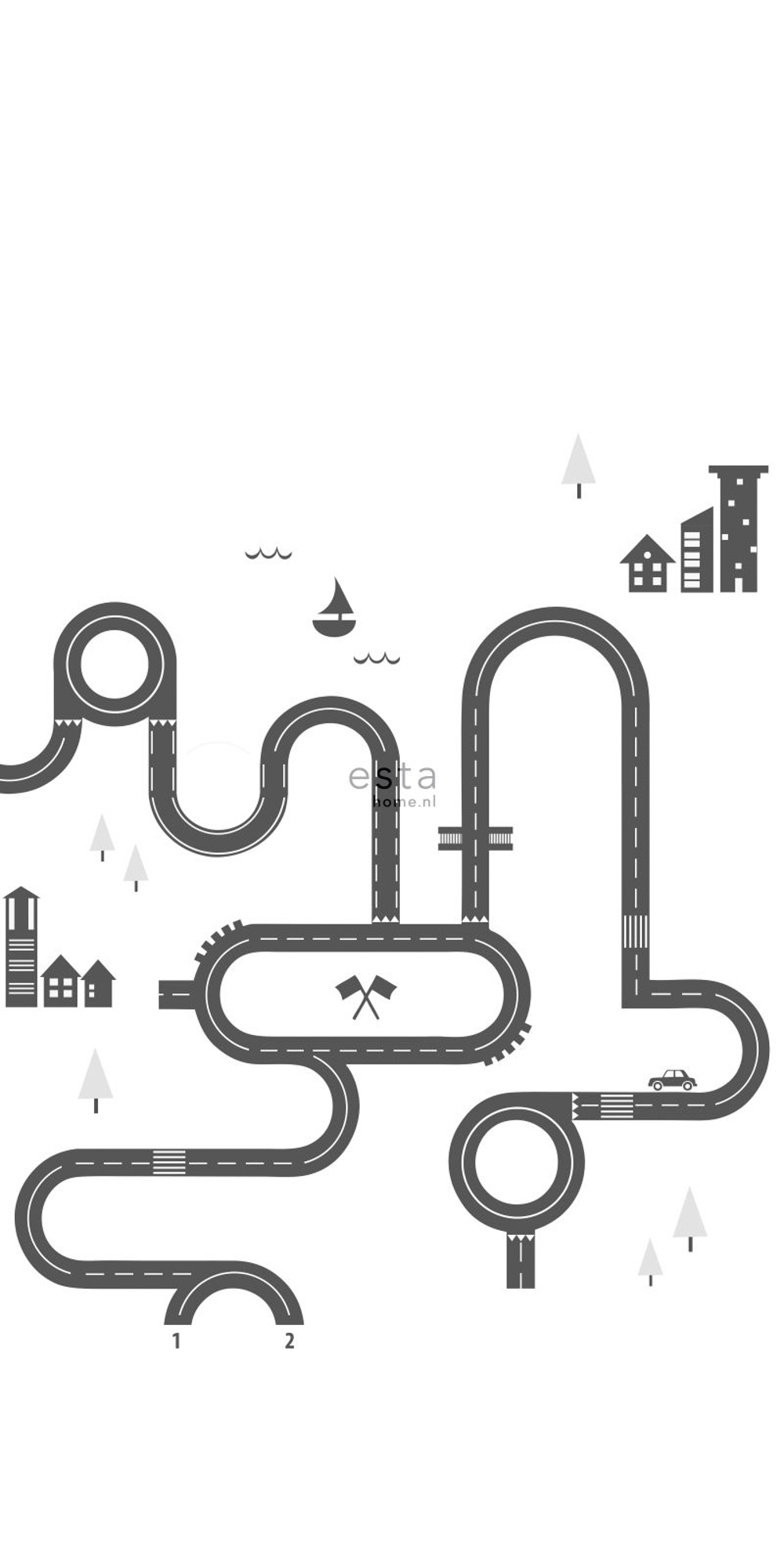 Wandbild Straße schwarz weiß 139.5 x 279 cm 158836