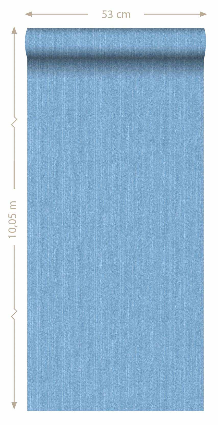 Vliestapete Denim Struktur blau Uni 148605