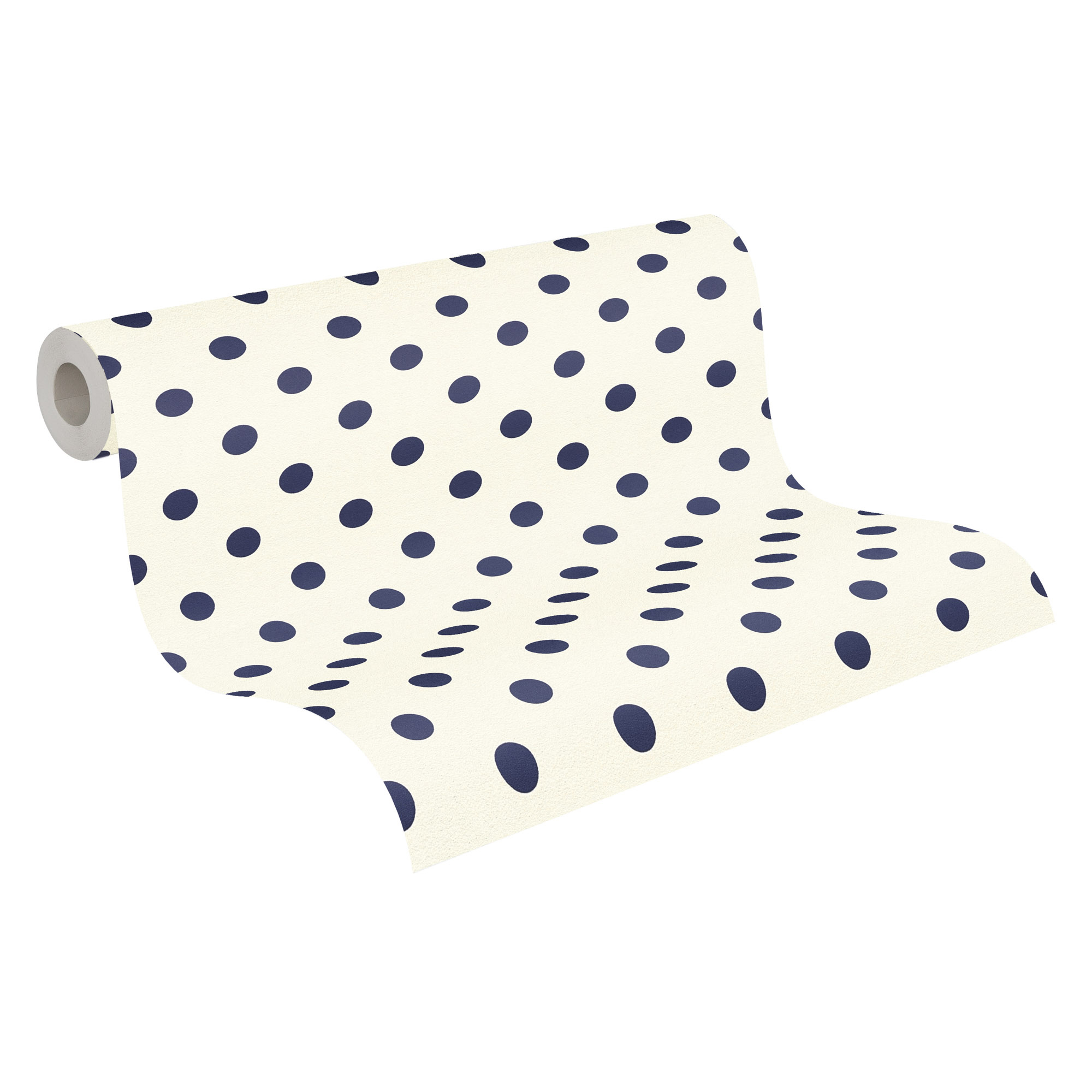 Tapete gepunktet Skandi Style dunkelblau creme 363367