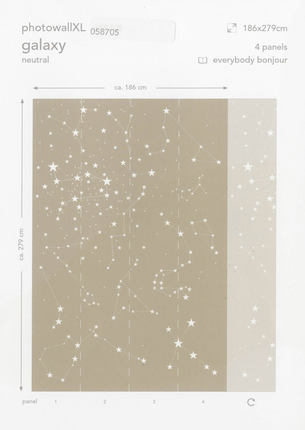 Mural Gray Star Xl-23-058705_2