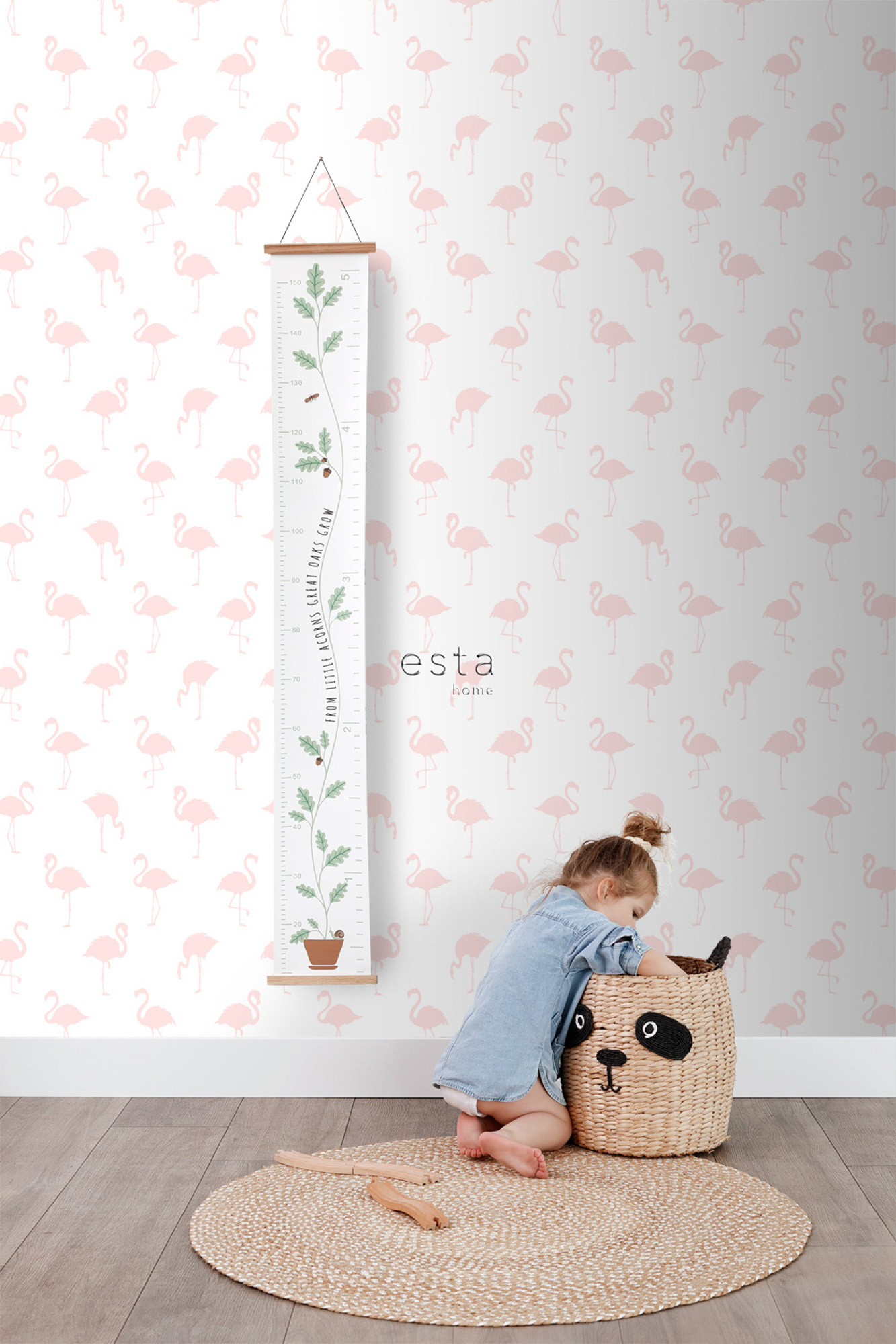 Flamingotapete tropisch rosa weiß Vlies 138918