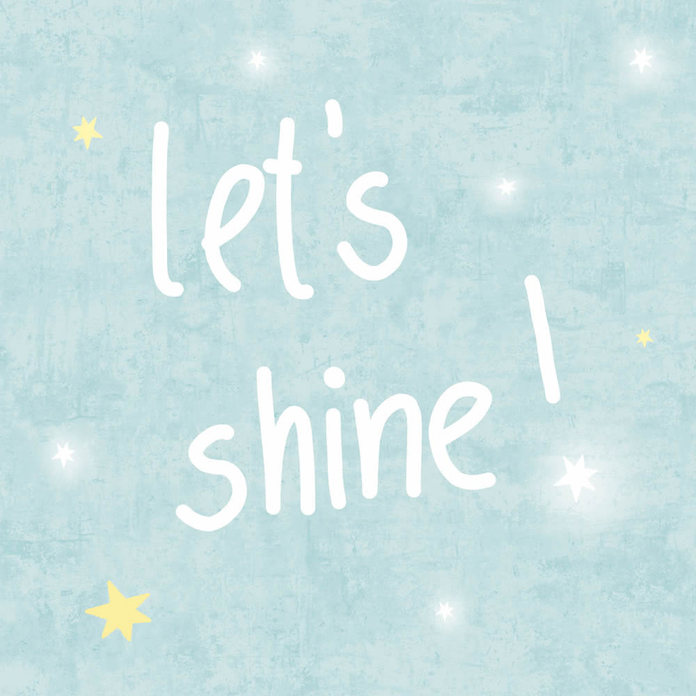 Leinwandbild Schriftzug Lets Shine Sterne blau DD129410 30 x 30 cm