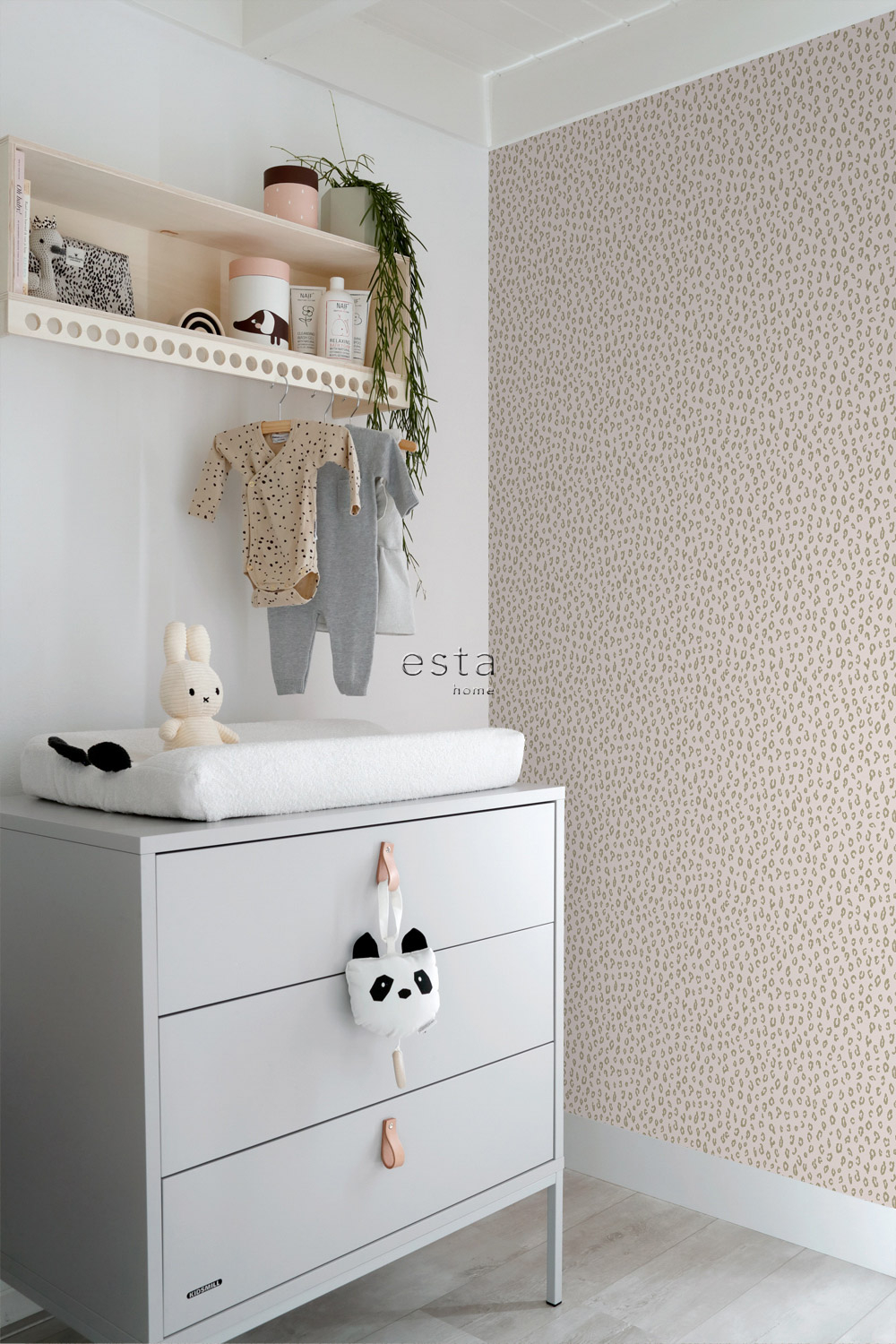 Tapete Leopardenmuster gold Vlies rosa 139273
