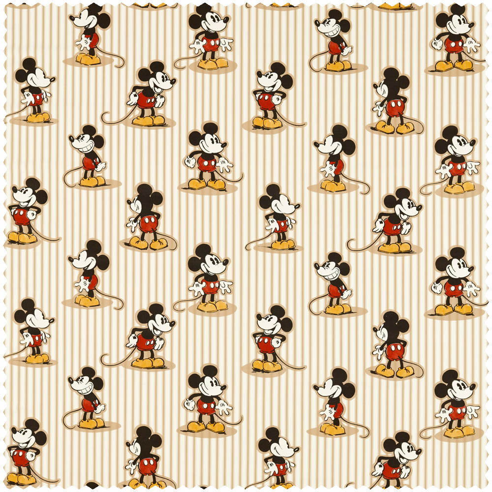 Disney Stripes Pattern Decorative fabric Mickey Mouse Disney stripes beige light brown DDIF227152