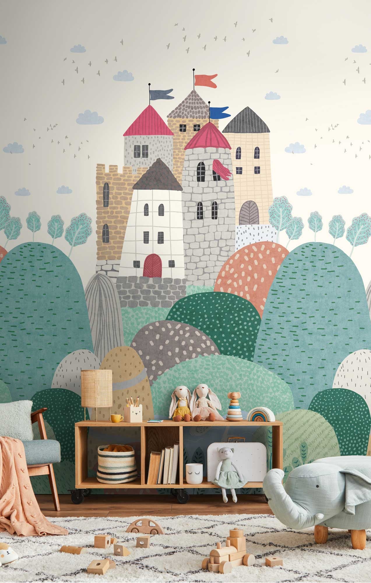 Wandbild Ritterburg Berge 159 x 280 cm 792889