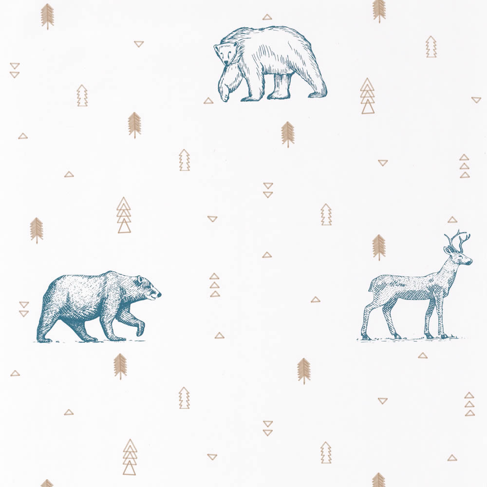 Wallpaper non-woven forest animals white blue brown Our Planet-36-OUP101986009.1M