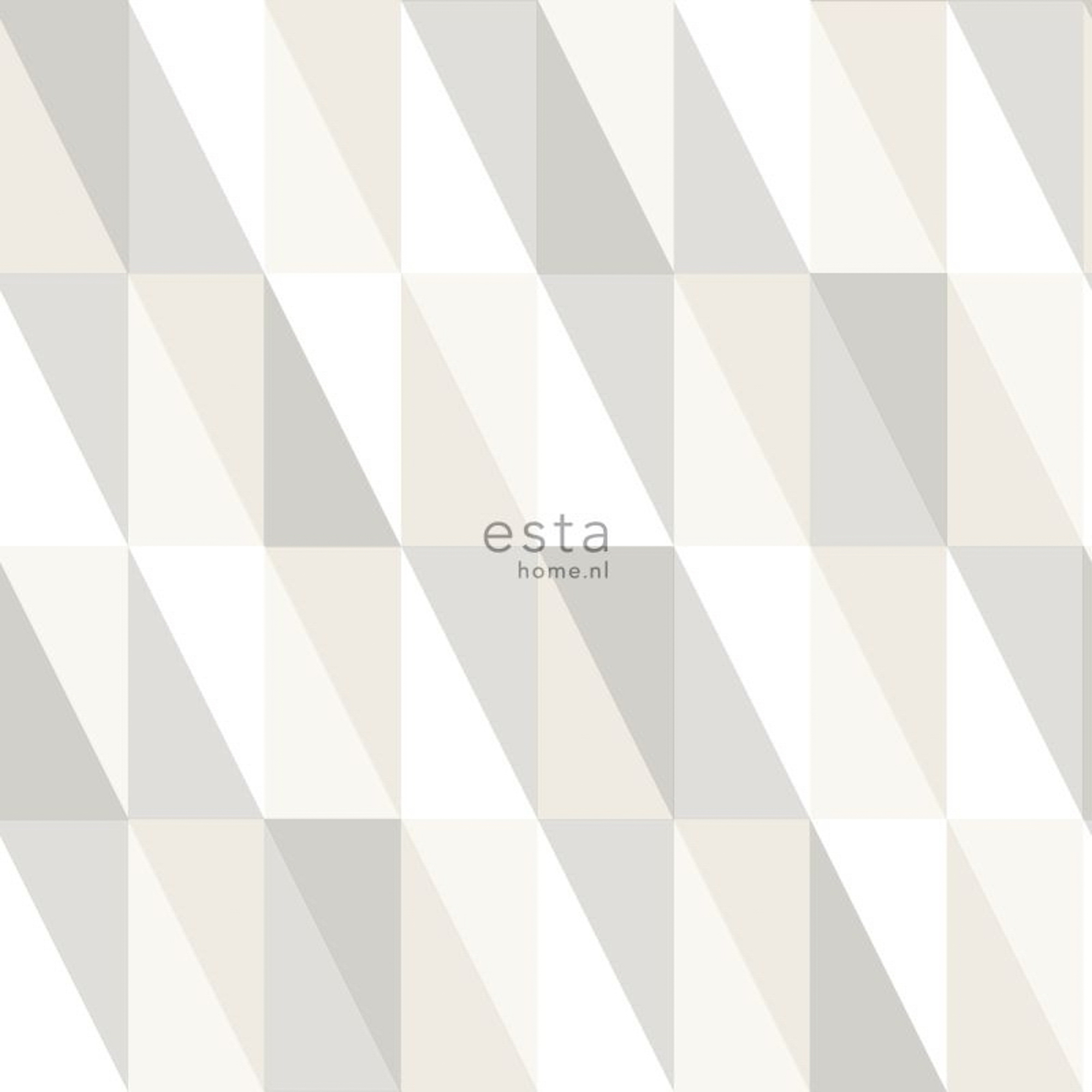 grafische Tapete Dreiecke grau beige silber Vlies 138922