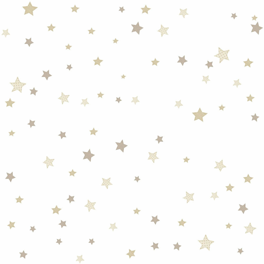 Vliestapete Sternchen Himmel beige weiß 014827