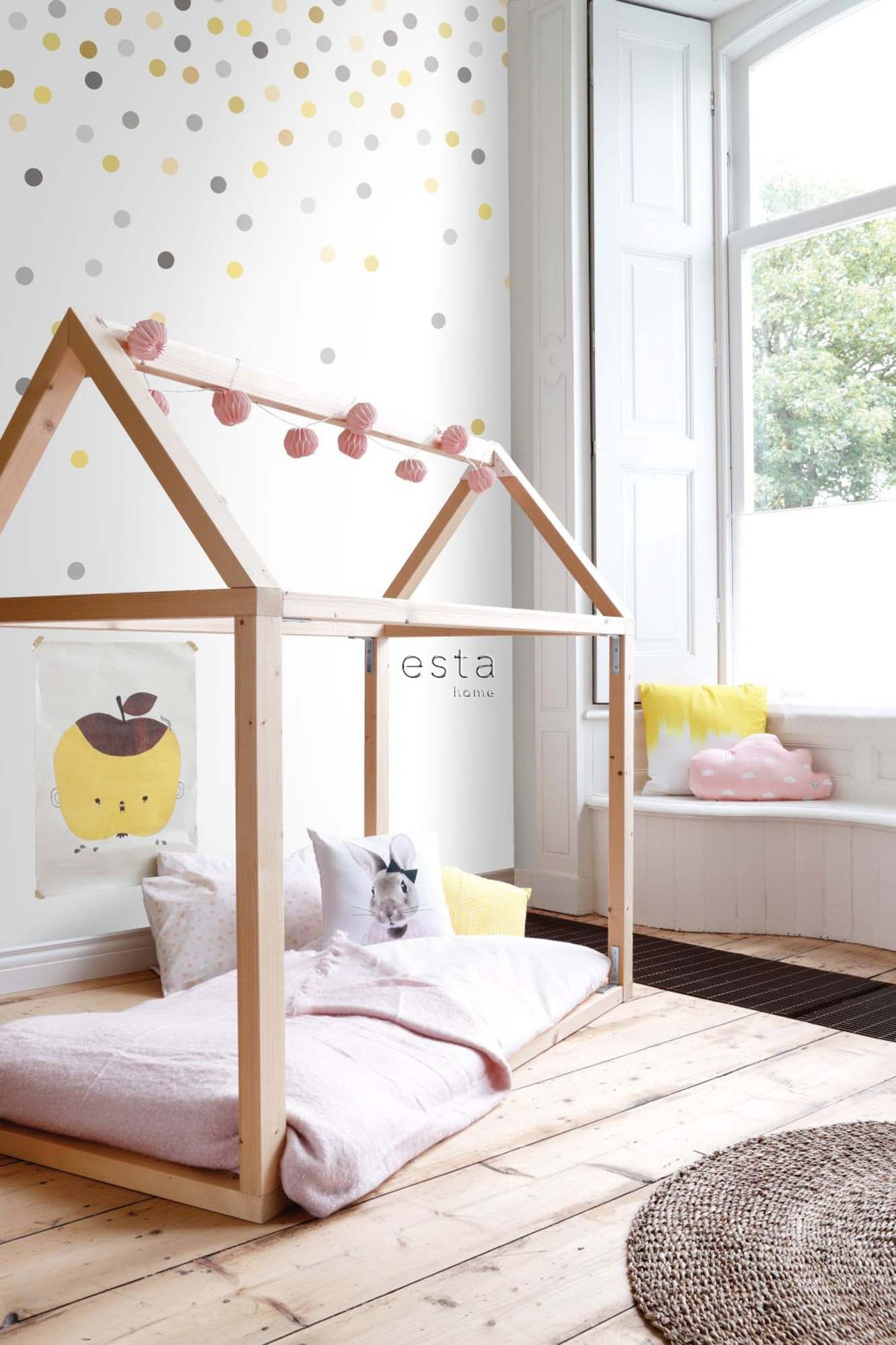 Wandbild Konfetti gelb weiß 200 x 279 cm 158930