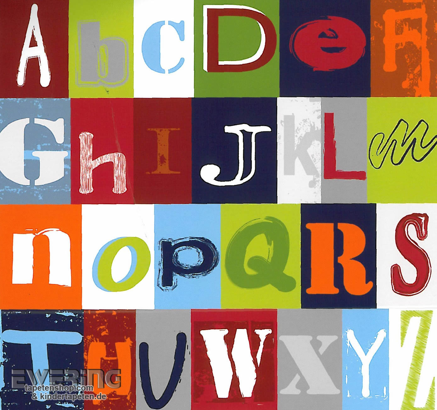 Buchstaben Bunt Wandbild