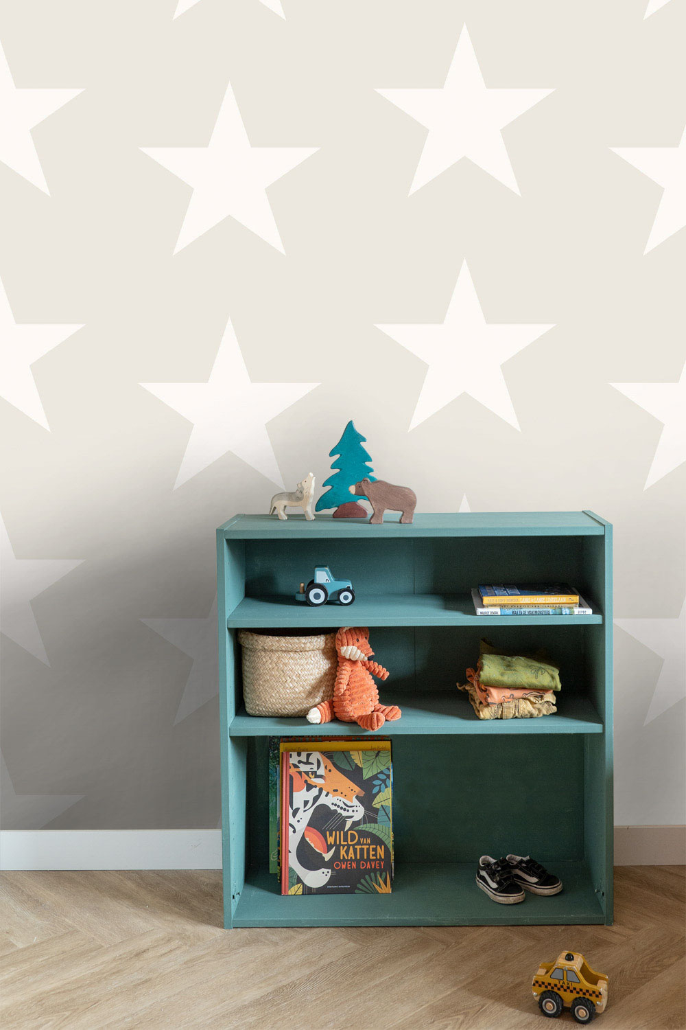 Beige Tapete Sterne Vlies