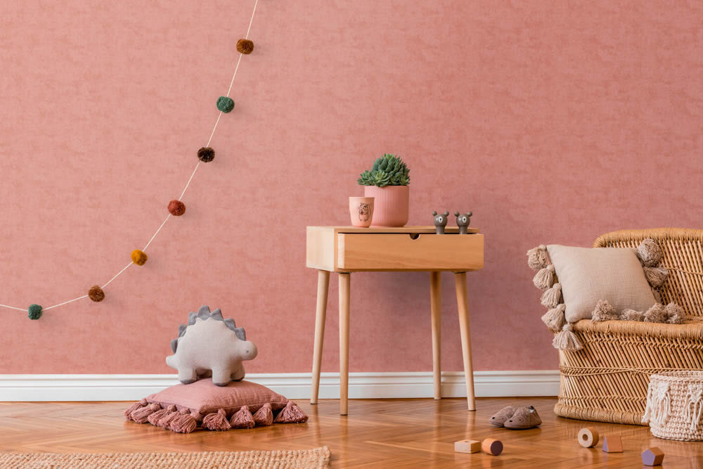 Uni Vliestapete verwaschenes Muster ausgewaschenes rot 771795-8-771795