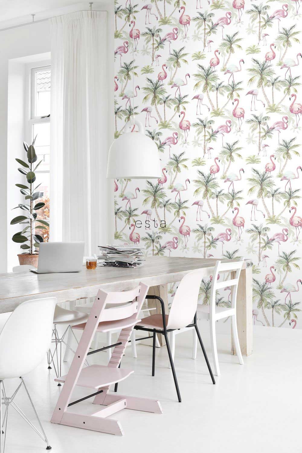 Flamingo Tapete XXL botanisch rosa Vlies 158844