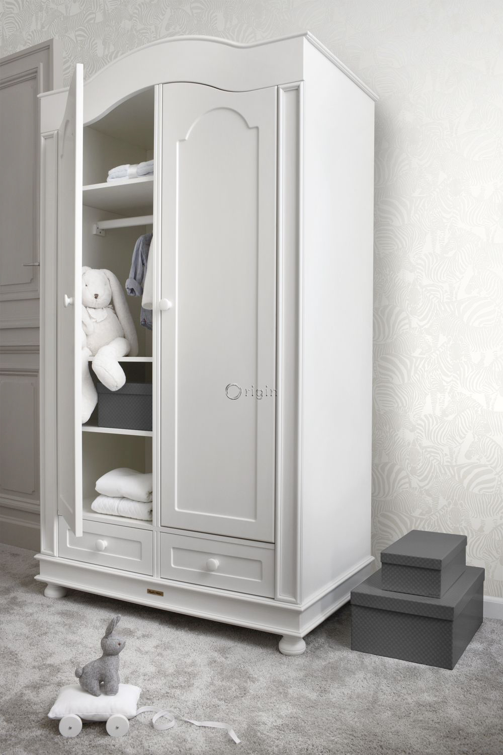 Tapete glänzende Zebras creme weiß Vlies 346836