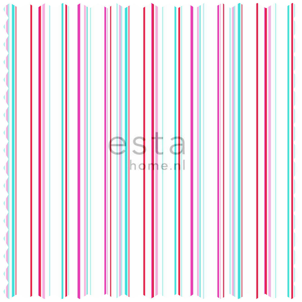 Decoration fabric stripes white turquoise