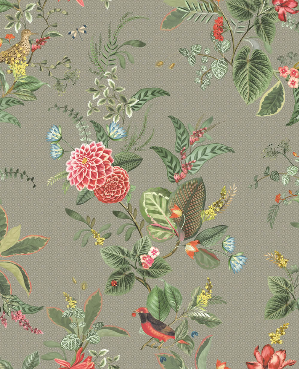 Tapete Vlies Hell-Grau Blumenmuster Pip Studio 5 300113