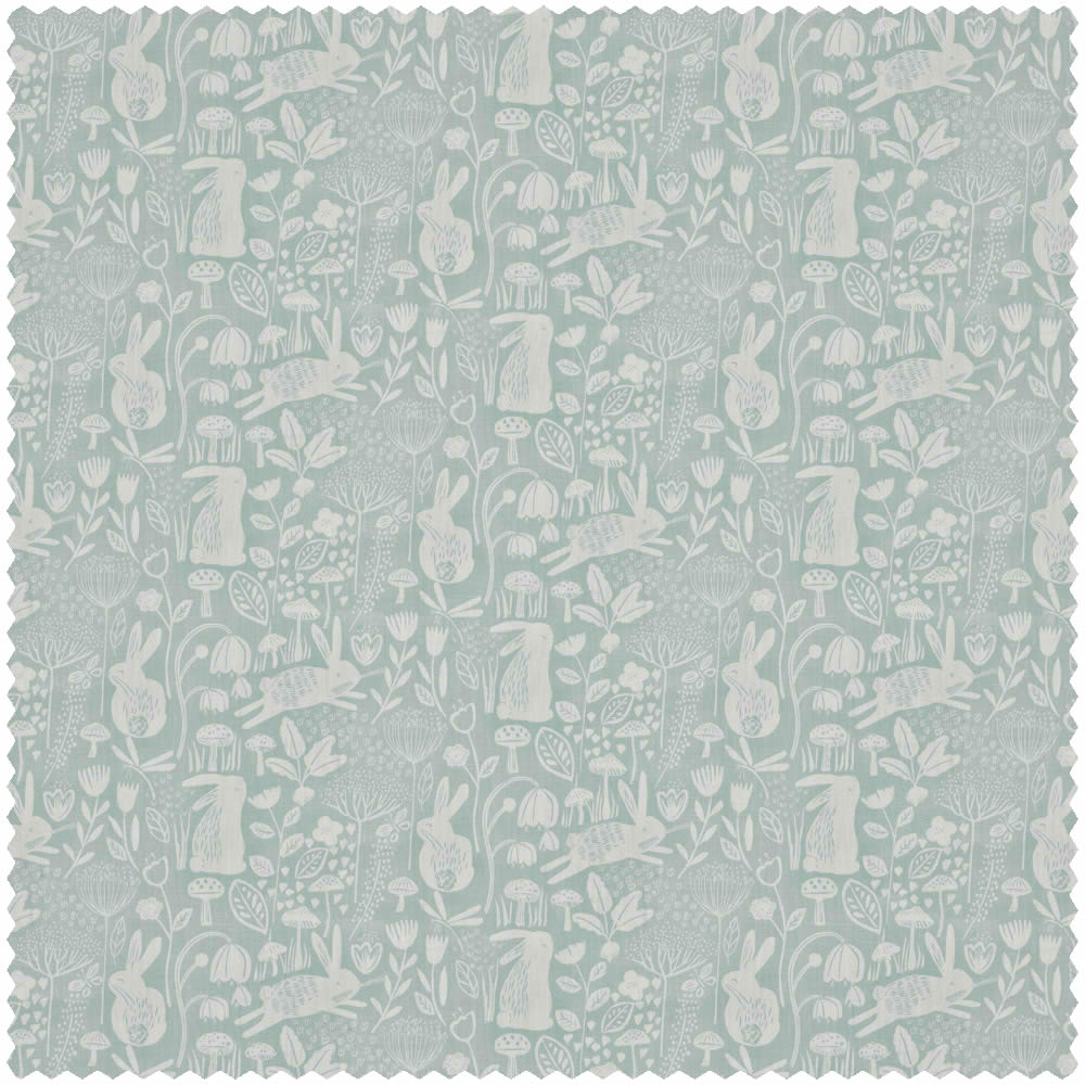 Stoff Hasen Waldtiere Woese Hellblau HLTF120937