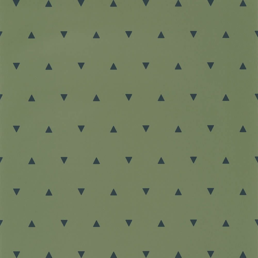 Non-woven wallpaper moss green small triangles black Our Planet-36-OUP101997400.1M