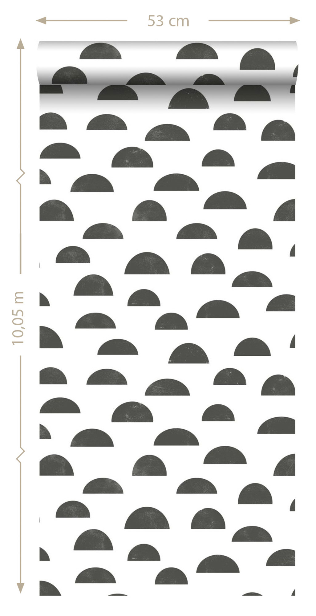 Grafik Tapete Halbkreise modern schwarz weiß Vlies 139067