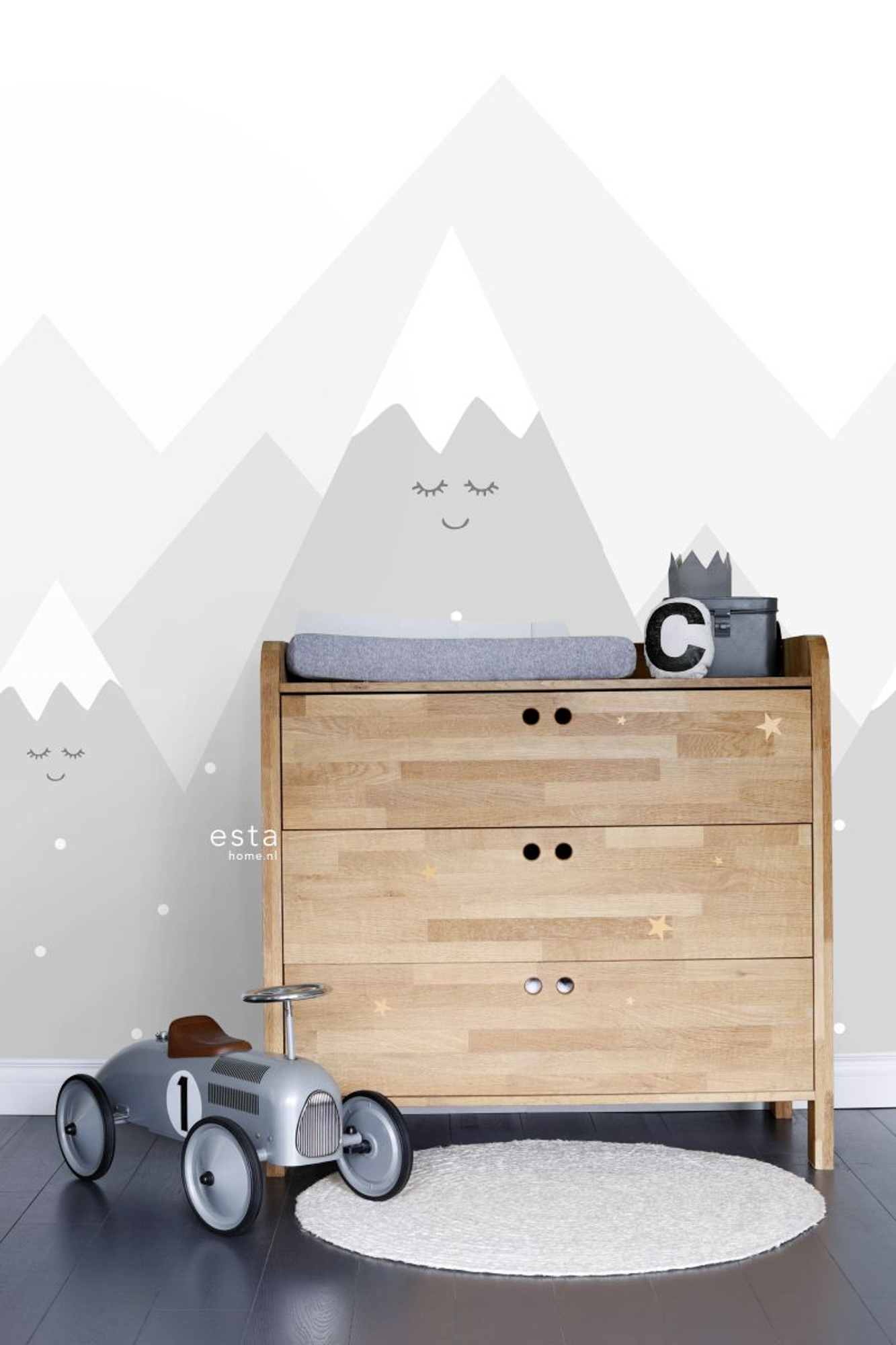 Wandbild Berge hellgrau 200 x 279 cm 158840