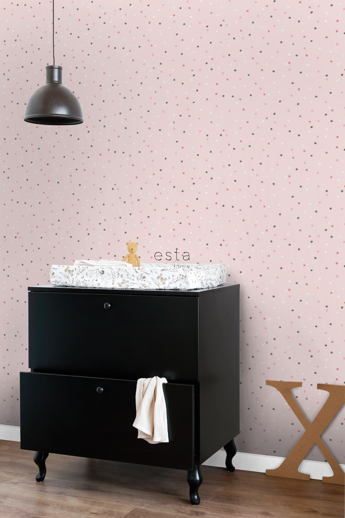 gepunktete Vliestapete Punkte rosa 139051