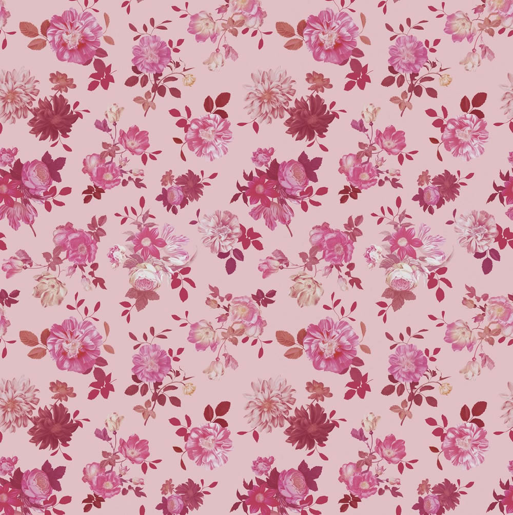 Orbits Mural Pink Pink Flowers-55-383614