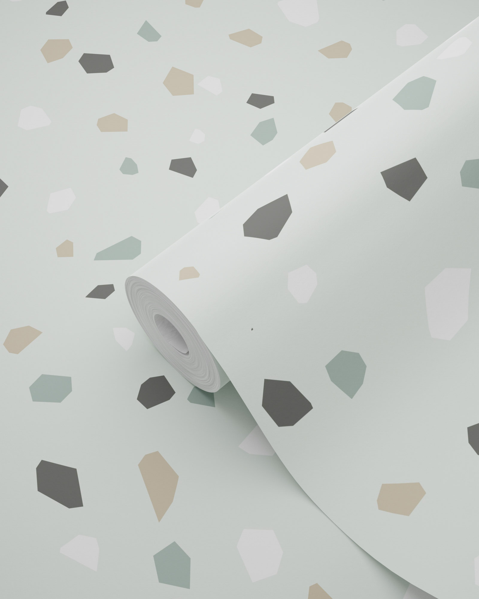 Terrazzo Tapete Skandi mintgrün grau Vlies 139036