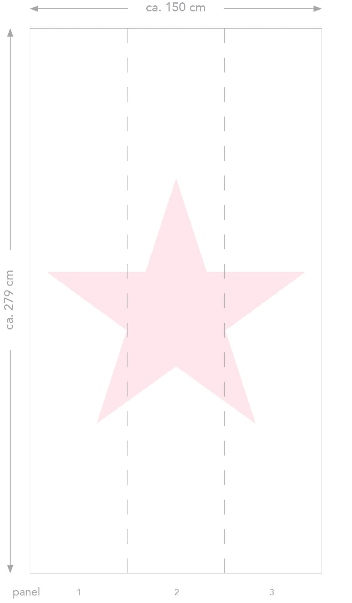 Wandbild großer Sterne rosa weiß 150 x 279 cm 357220