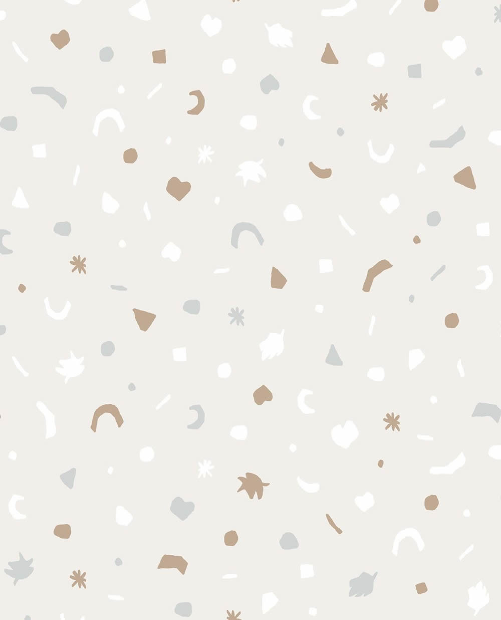 Tapete Beige Formen Muster Kinder