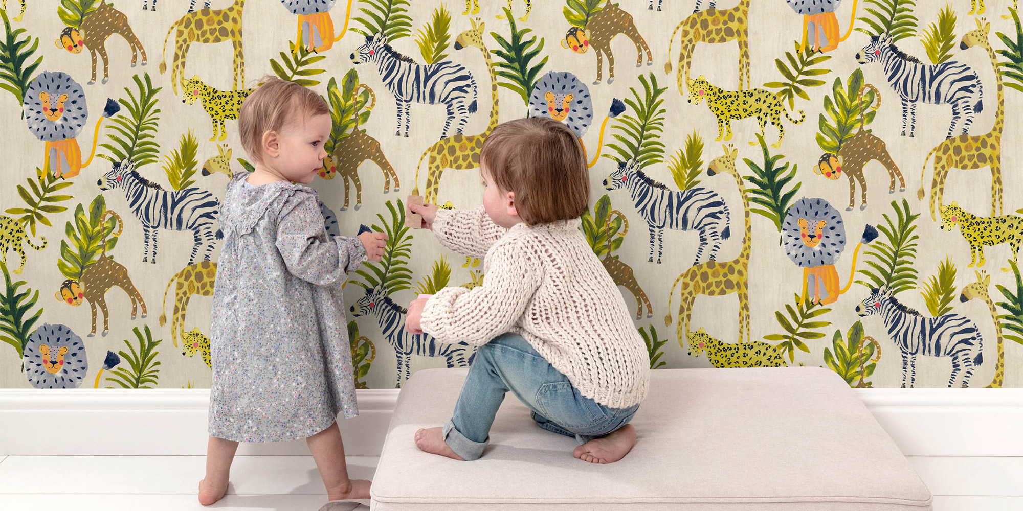 Moderne Kinderzimmer-Tapeten vom belgischen Tapeten-Hersteller Grandeco.