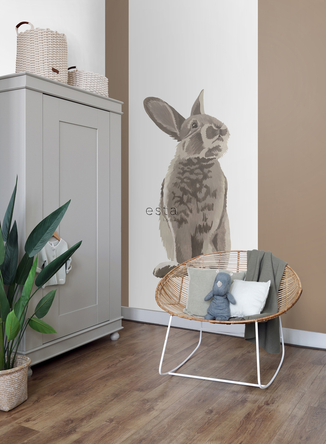 Wandbild Hase Vlies weiß 100 x 279 cm 159052