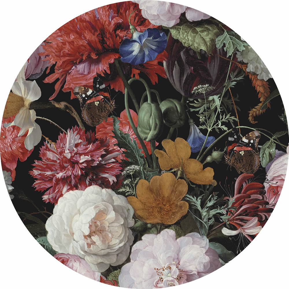 Wandbild Blumenmalerei barock vorgekleistert 100 x 100 cm