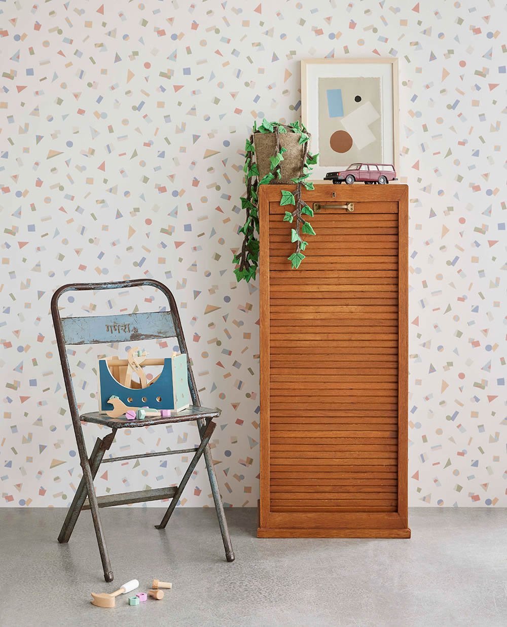 squares and circles shapes non-woven wallpaper colorful and white Explore Eijffinger 323074-55-323074