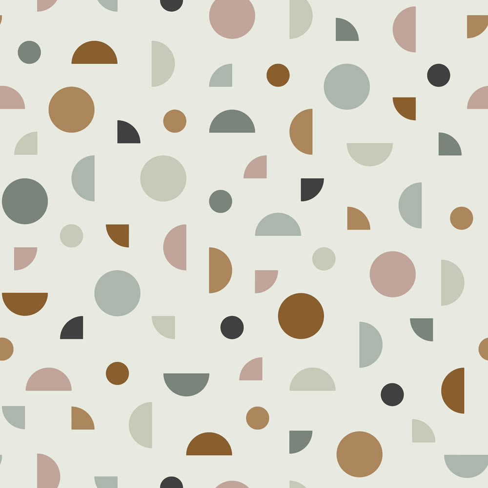 semicircles circles graphic shapes wallpaper beige gray pastel woodland Rasch Textil 139277-23-139277.1M