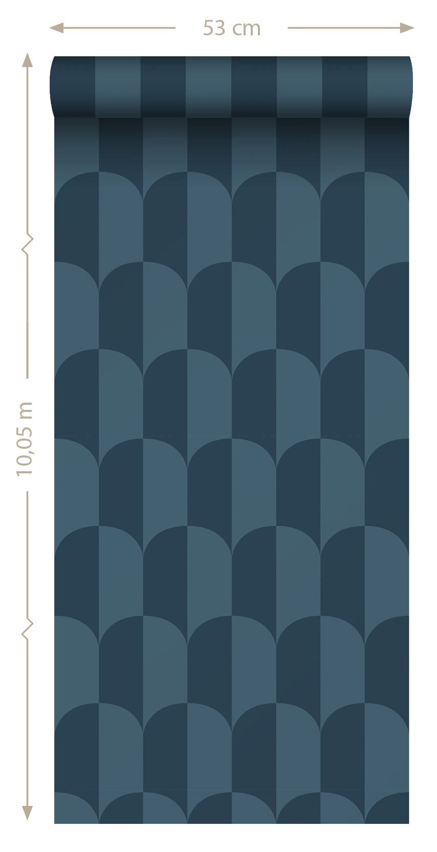 Tapete Art Deco Tapete Bögen dunkelblau Vlies 139990