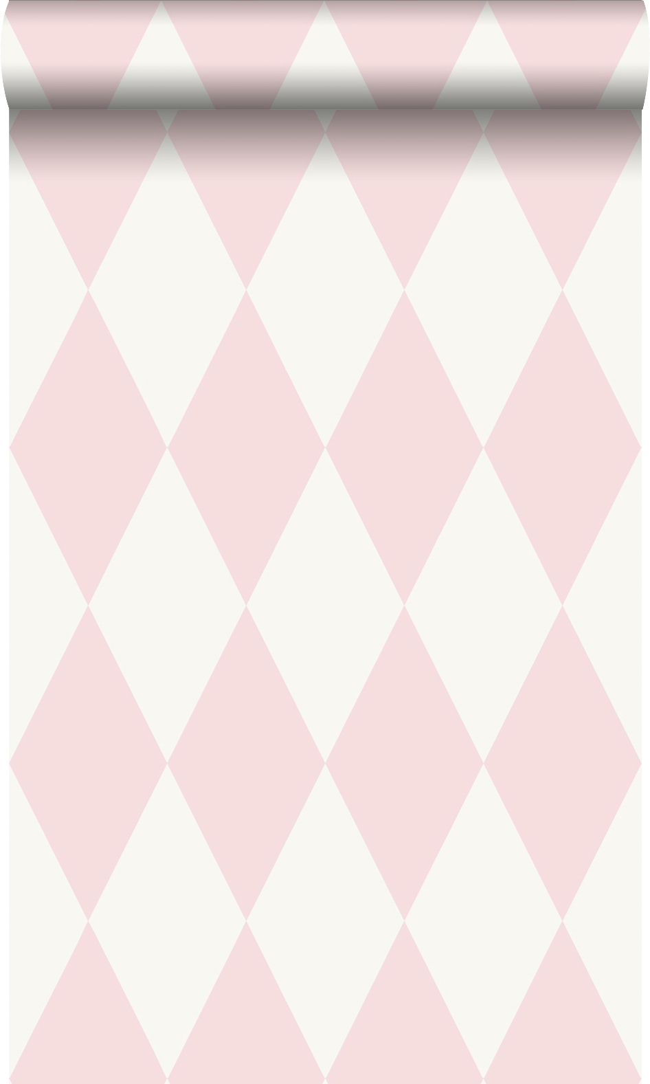 Tapete Rauten rosa weiß glänzend Vlies 347694